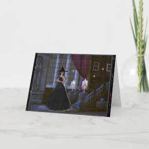 Witch by the Stairs Blank Fantasy Greeting Card