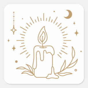 Witch candle square sticker