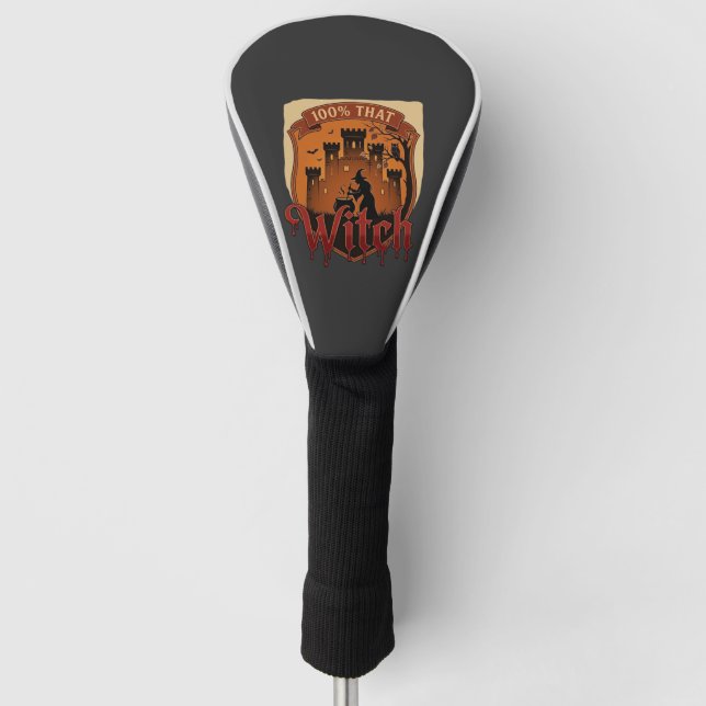 Witch Castle Cauldron Owl Bats_1 Golf Head Cover (Front)
