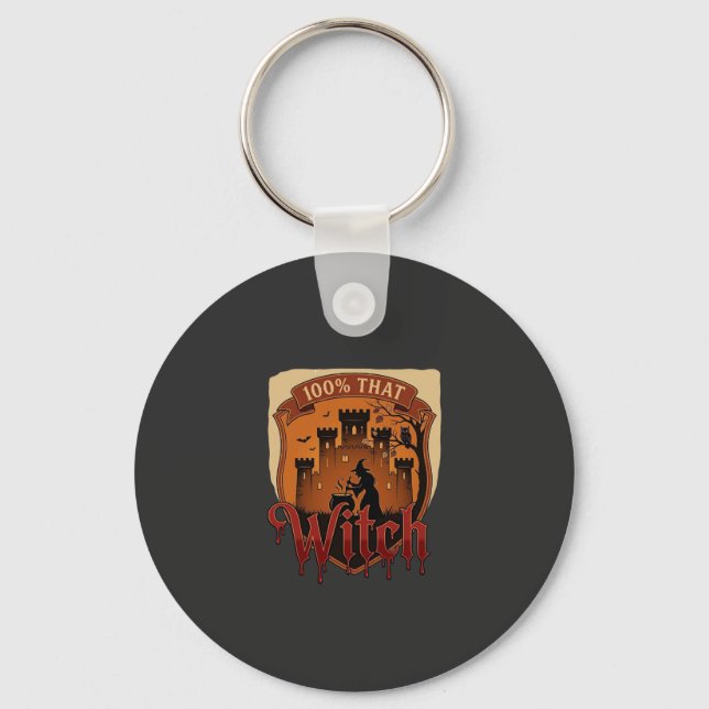 Witch Castle Cauldron Owl Bats_1 Keychain (Front)