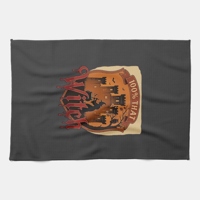Witch Castle Cauldron Owl Bats_1 Kitchen Towel (Horizontal)