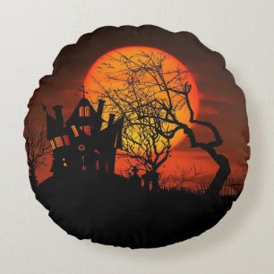 Witch Castle Round Pillow