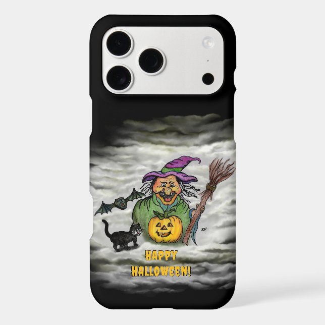Witch , Cat , Bat and Pumpkin , Happy Halloween ! (Back)