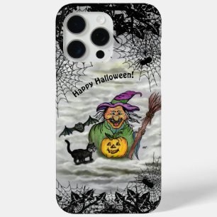 Witch , Cat , Bat and Pumpkin , Happy Halloween ! iPhone 15 Pro Max Case