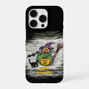 Witch , Cat , Bat and Pumpkin , Happy Halloween ! iPhone 16 Pro Case