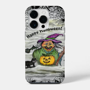 Witch , Cat , Bat and Pumpkin , Happy Halloween ! iPhone 14 Pro Case