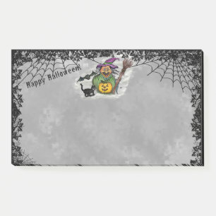 Witch , Cat , Bat and Pumpkin , Happy Halloween ! Post-it Notes