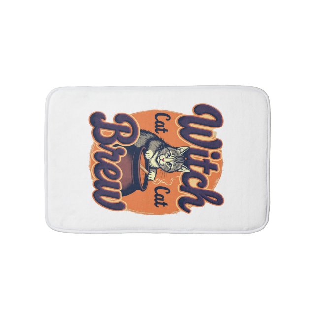 Witch Cat Brew Bath Mat (Front)