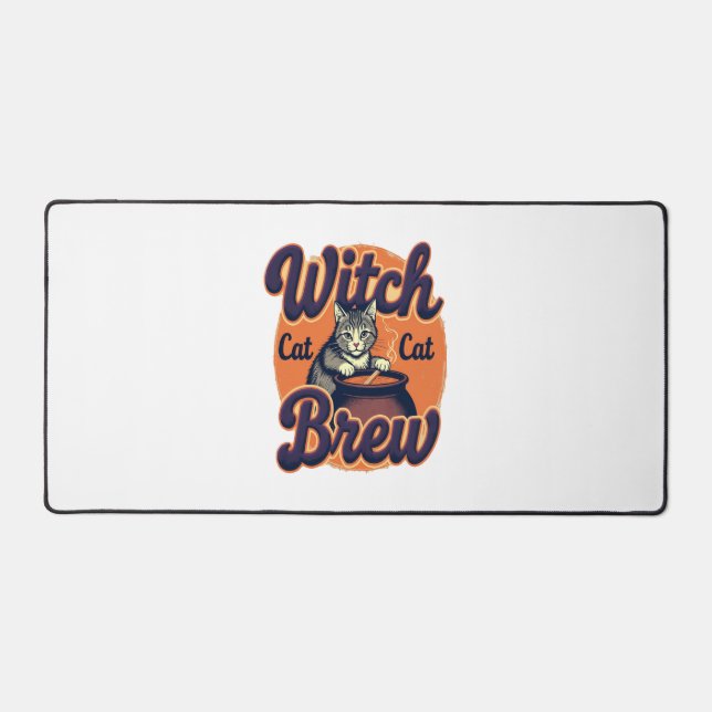 Witch Cat Brew Desk Mat (Front)