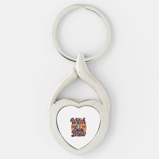 Witch Cat Brew Keychain (Front)