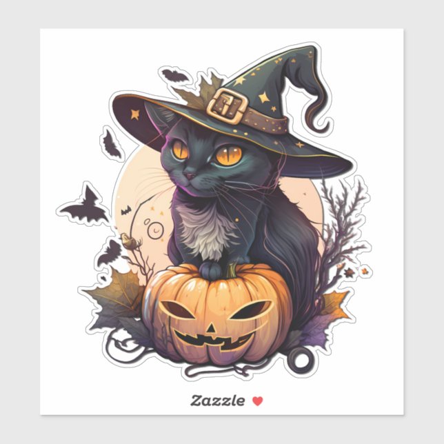 Witch Cat for Halloween  (Sheet)