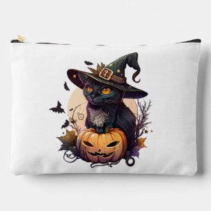 Witch Cat for Halloween Accessory Pouch