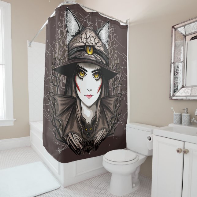 Witch Cat Halloween Creepy Cute Portrait (In Situ)