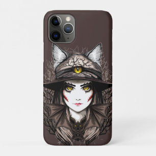 Witch Cat Halloween Creepy Cute Portrait iPhone 11 Pro Case