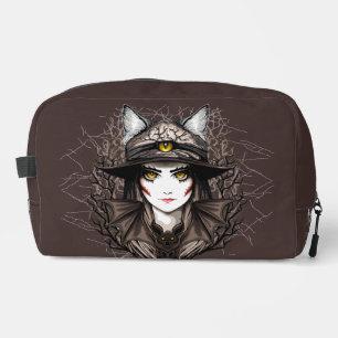Witch Cat Halloween Creepy Cute Portrait Dopp Kit