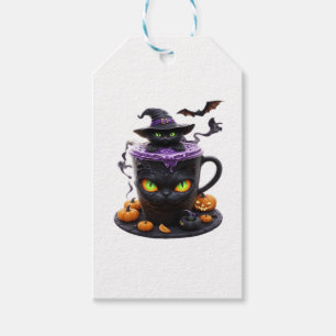 Witch Cat Halloween Latte � Creepy Cute Coffee wit Gift Tags