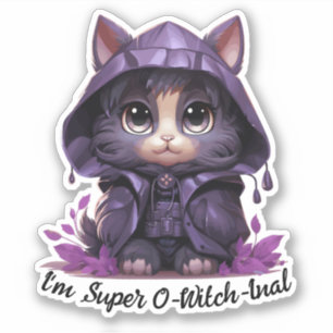 Witch Cat - "I'm Super O-Witch-inal" Sticker