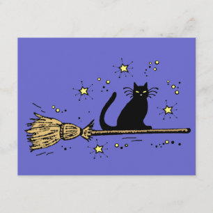 Witch cat invitation card
