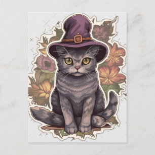 Witch Cat  Postcard