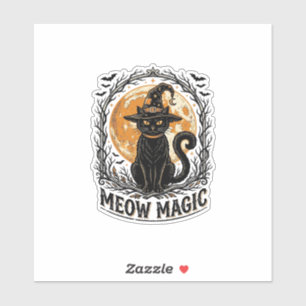 Witch Cat Shirt Vintage Halloween Moon Design_1