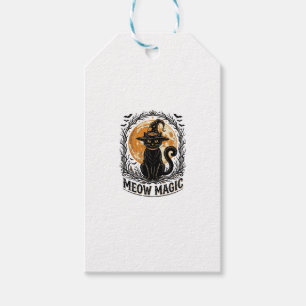 Witch Cat Shirt Vintage Halloween Moon Design_1 Gift Tags