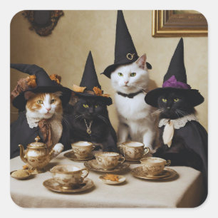 Witch Cat Tea Sticker