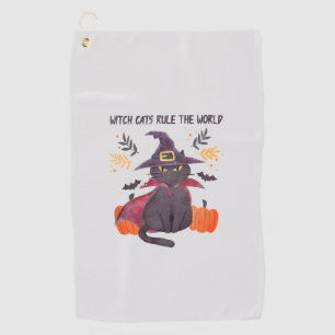 Witch Cats Rule The World – Black Cat Golf Towel