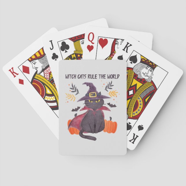 Witch Cats Rule The World – Black Cat Playing Cards (Back)