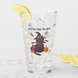 Witch Cats Rule The World Glass