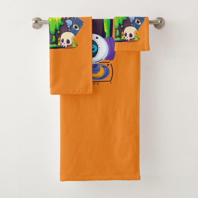 Witch Cauldron Cooking Potion Under The Moonlight Bath Towel Set (Insitu)