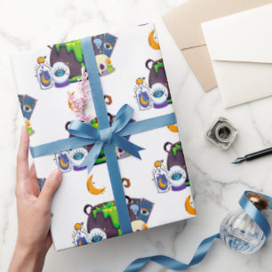 Witch Cauldron Cooking Potion Under The Moonlight Wrapping Paper