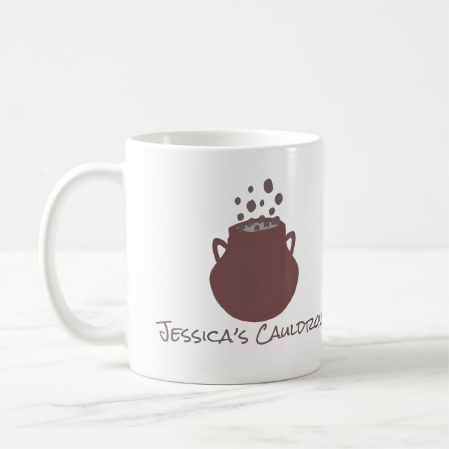 witch cauldron girl friend gift custom name sweet  coffee mug (Left)