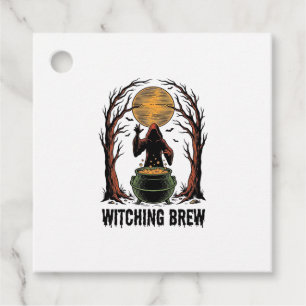 Witch Cauldron Halloween Vintage Engraving Shirt_1 Favour Tags