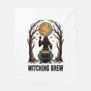 Witch Cauldron Halloween Vintage Engraving Shirt_1 Fleece Blanket