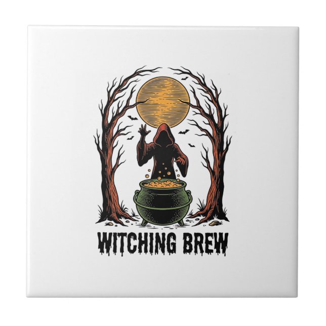 Witch Cauldron Halloween Vintage Engraving Shirt_1 Tile (Front)