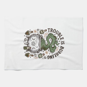 Witch Cauldron Shirt Trouble Is Bubbling_1 Kitchen Towel