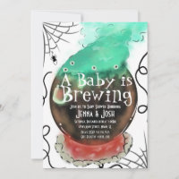 Witch Cauldron Spooky Fog Baby Shower Doodle