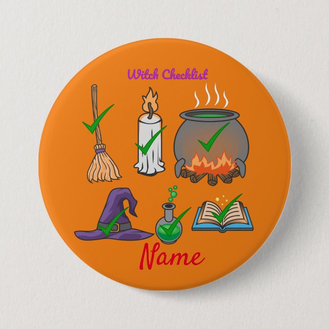 Witch Checklist Thunder_Cove 3 Inch Round Button (Front)