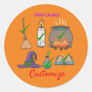 Witch Checklist Thunder_Cove  Classic Round Sticker