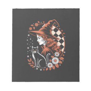 Witch Chequered Halloween Notepad