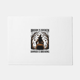 Witch Cooking Shirt Funny Halloween Cauldron Desig Doormat
