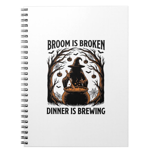 Witch Cooking Shirt Funny Halloween Cauldron Desig Notebook (Front)