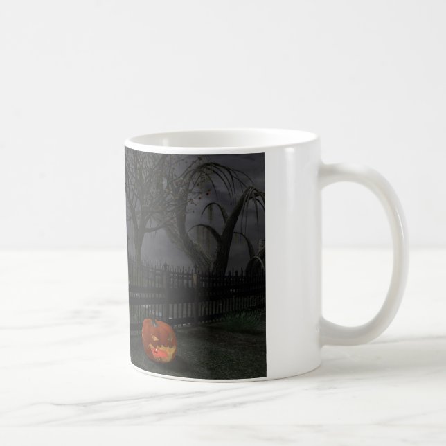 Witch Cottage with Pumpkin Lantern Coffee Mug (Right)