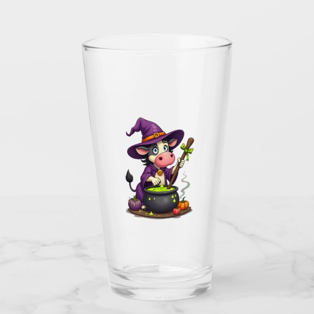 Witch Cow Cauldron Brew Glass (Front)