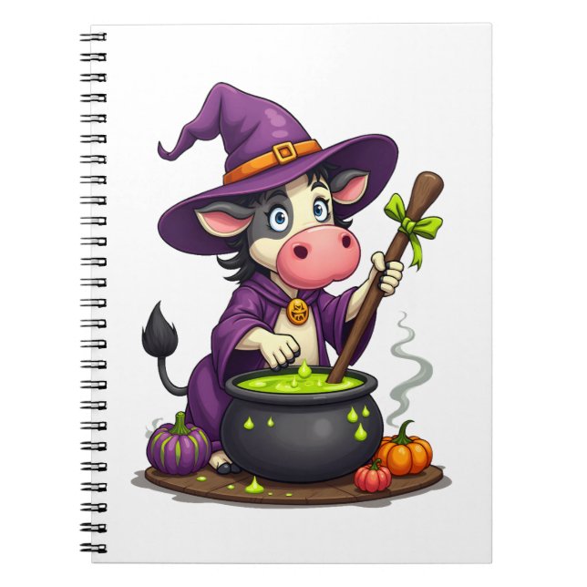 Witch Cow Cauldron Brew Notebook (Front)