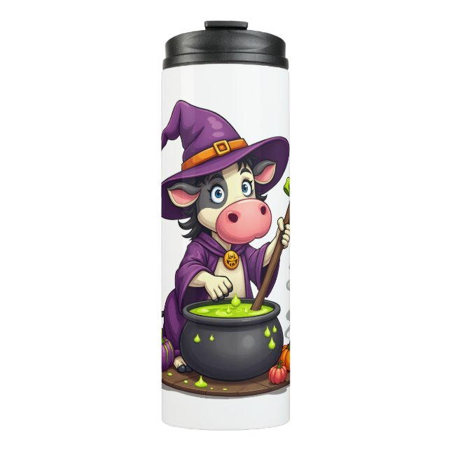 Witch Cow Cauldron Brew Thermal Tumbler (Front)