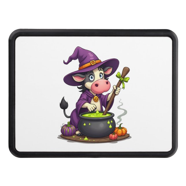 Witch Cow Cauldron Brew Trailer Hitch Cover (Front)
