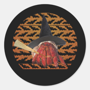 Witch Crab Funny Halloween Hermit Crab Lover Classic Round Sticker