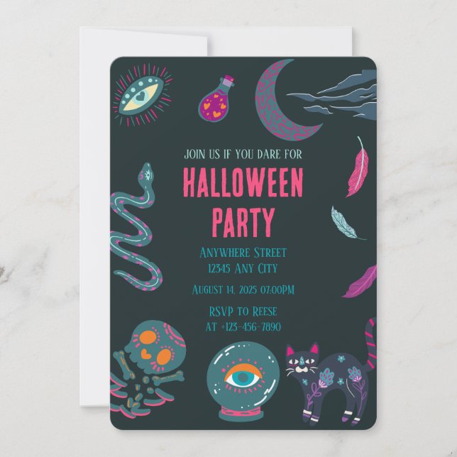 Witch Crafts Halloween Party Invitation (Devant)