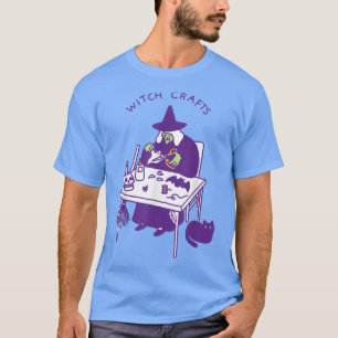 Witch Crafts Witchcraft Halloween Spooky Black Cat T-Shirt